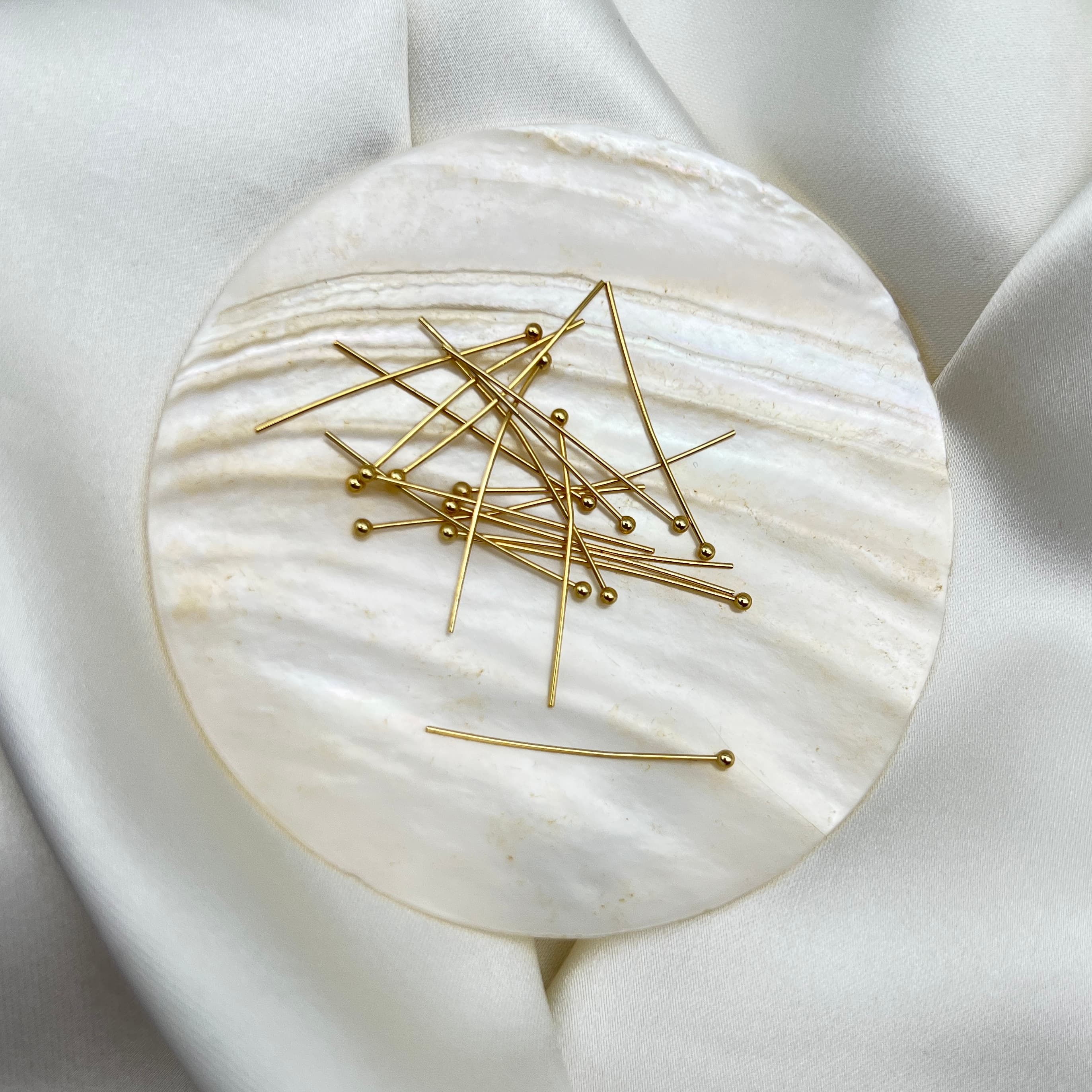 Clou à tête boule plaque Or (1.5/2/3cm)
