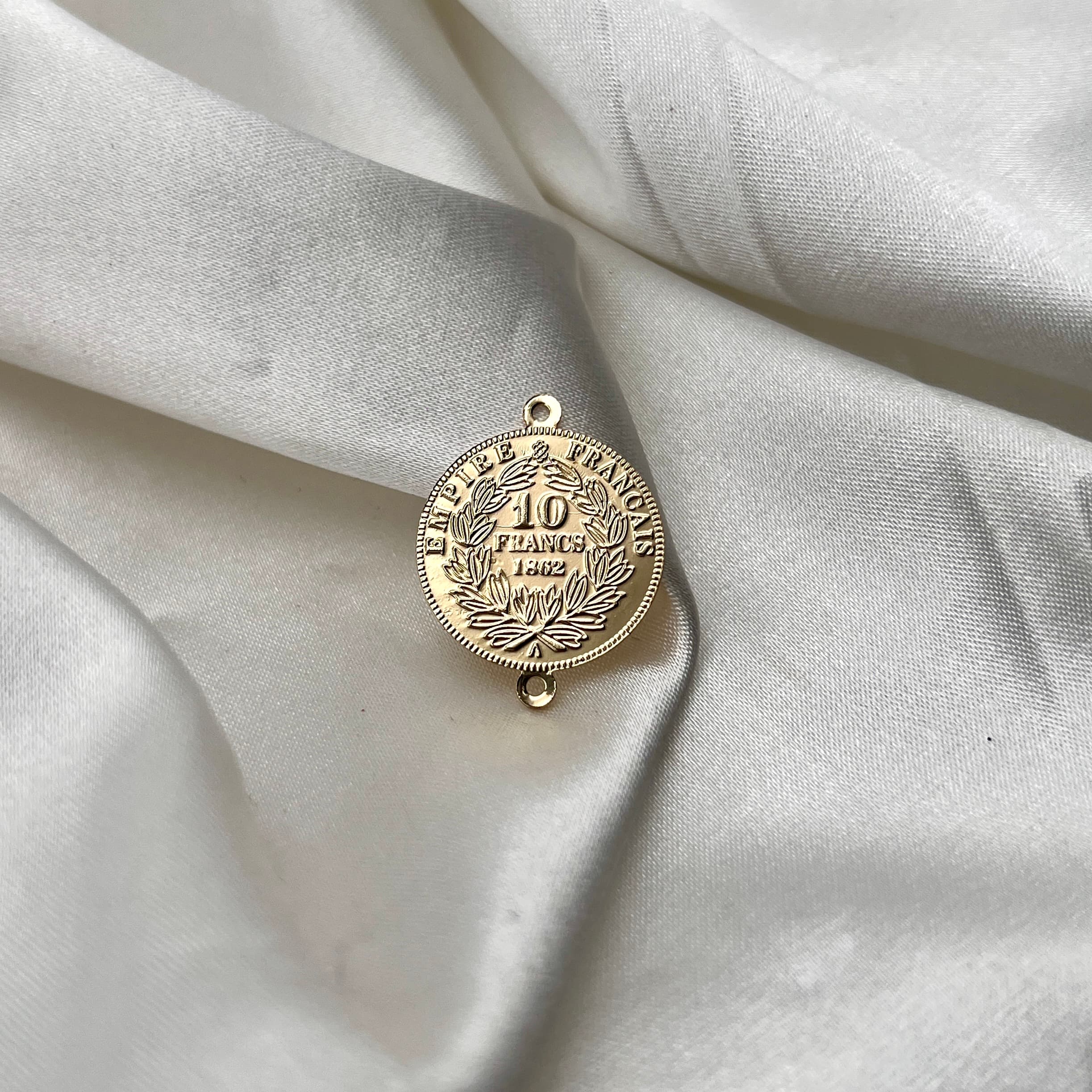 Louiza Plaque Or deux anneaux  inoxydable