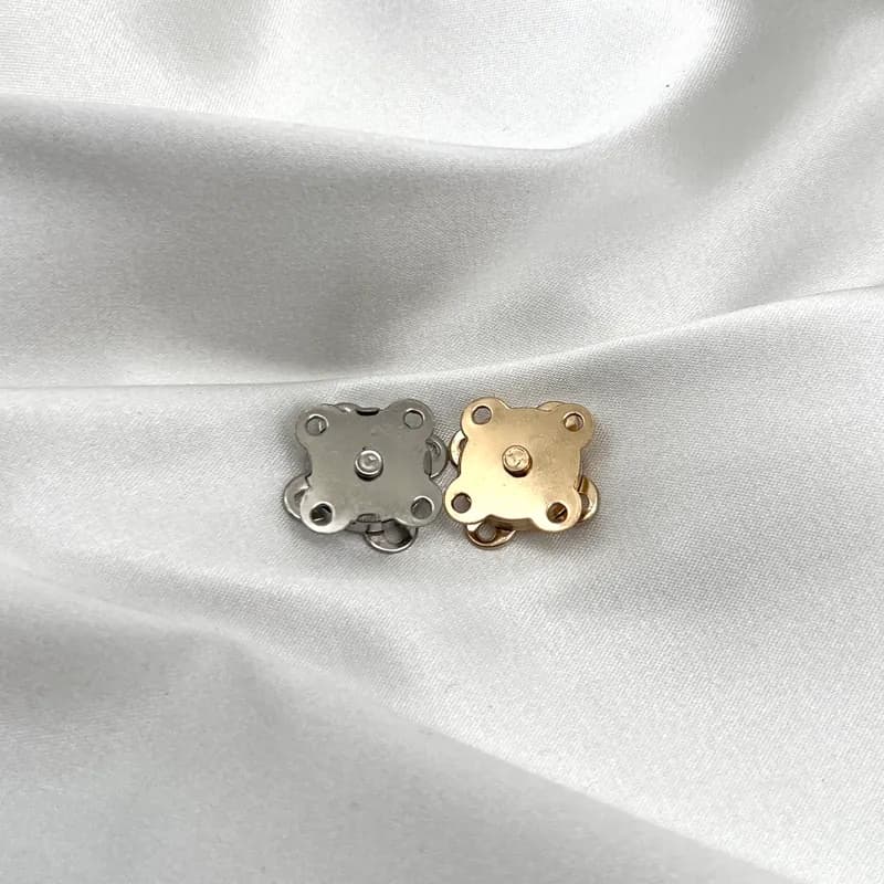 Bouton magnétique de sac Doré et Argent - 1