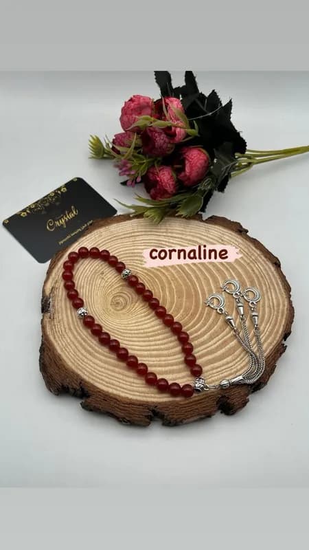 sebha 33pcs pierre turquoise, cornaline, oeil de tigre  - 1