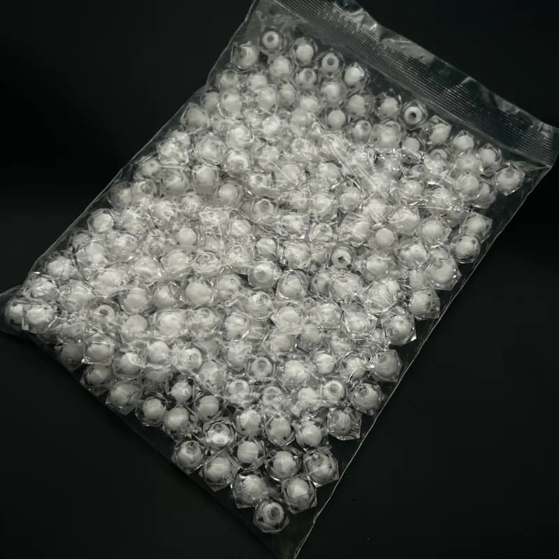 Boule magique n°12mm Blanc et transparent et Rouge - 1